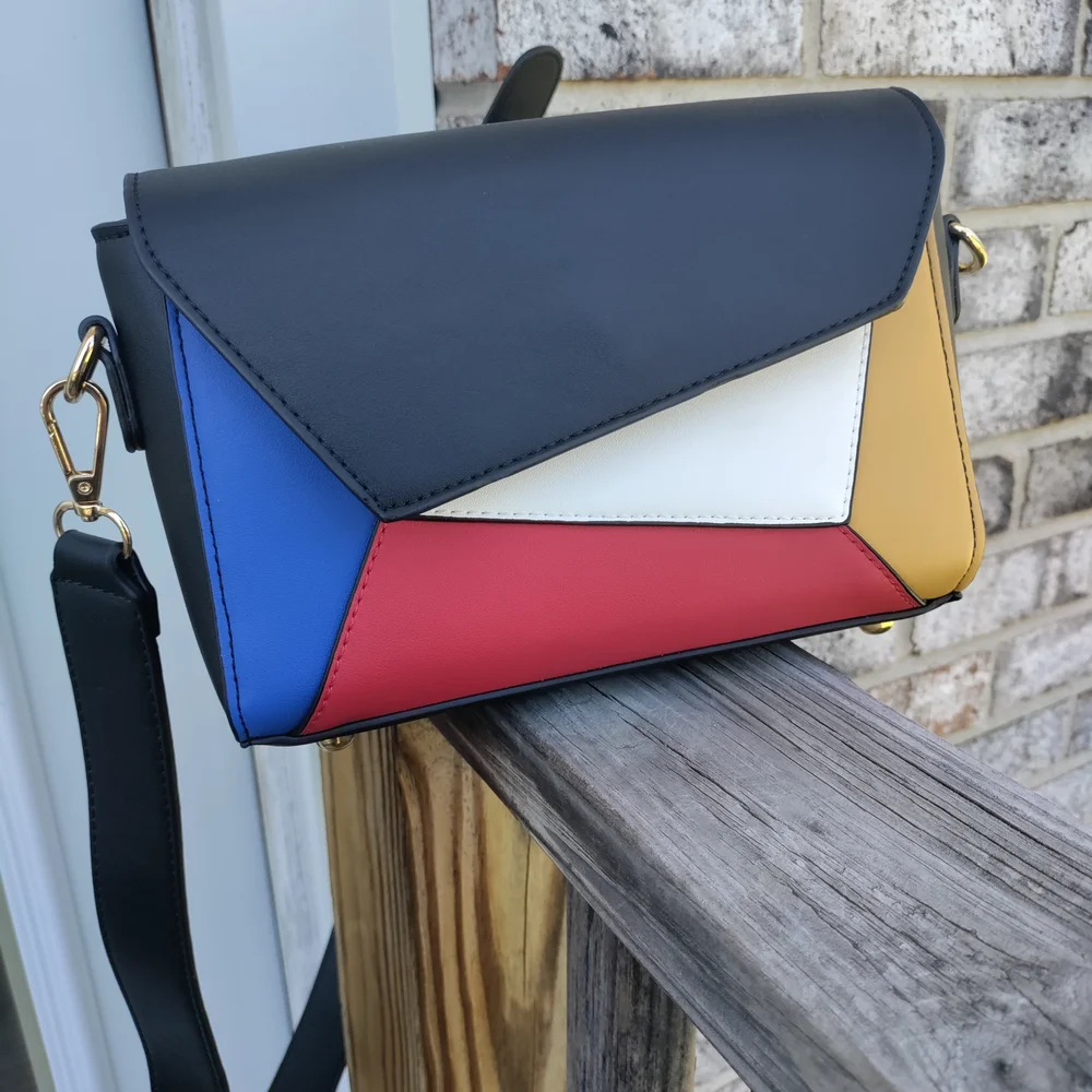 Mellow World Tonal Structured Colorblock Flap Crossbody Bag